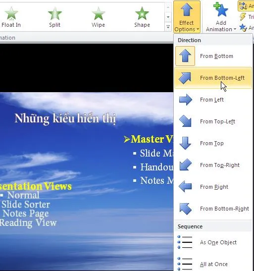 effect options trong powerpoint