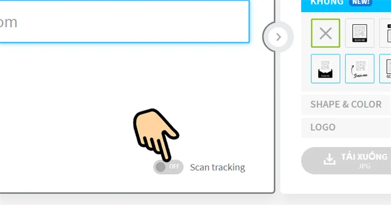 chọn Scan Tracking 