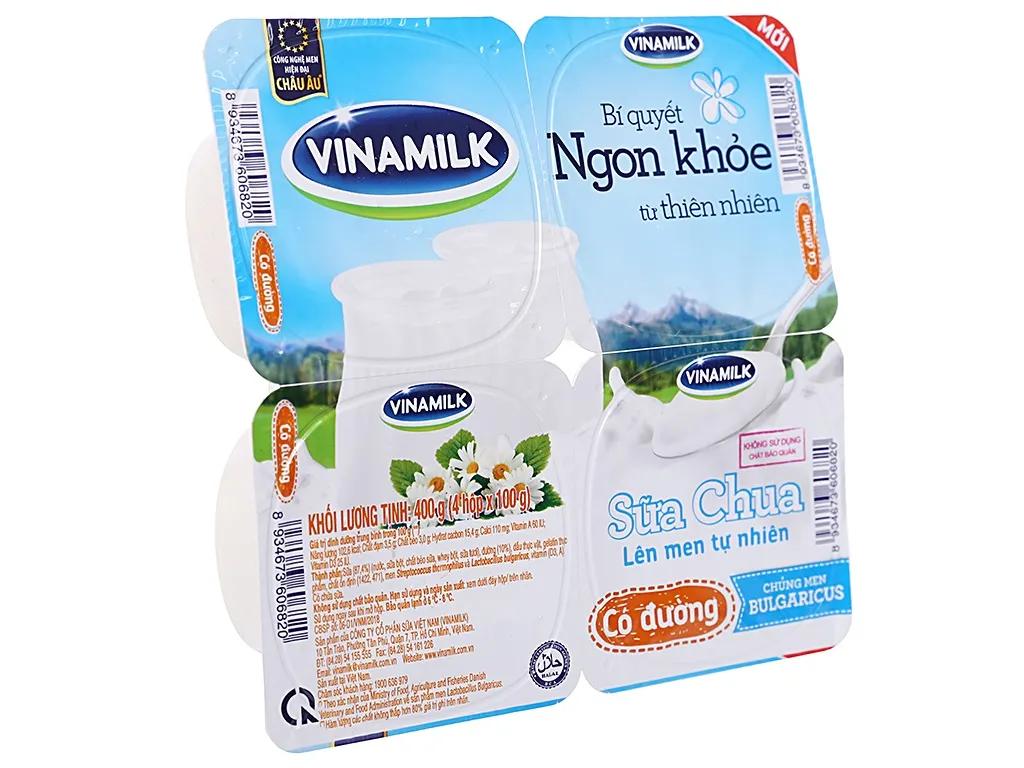 Lốc 4 hộp sữa chua có đường vinamilk 100g