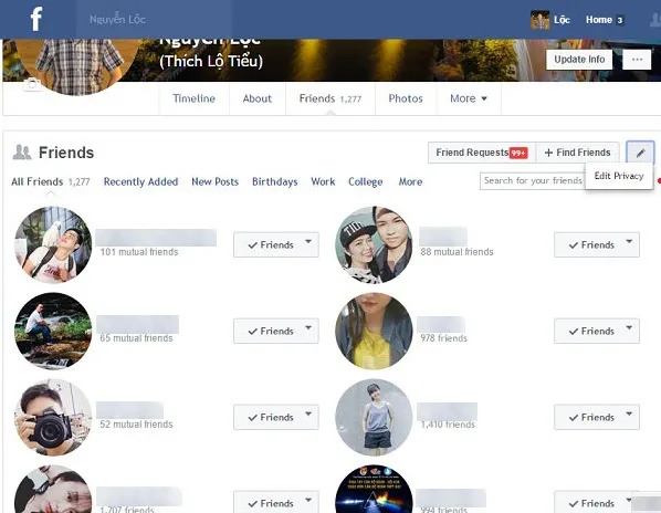 Hướng dẫn ẩn danh sách bạn bè trên Facebook