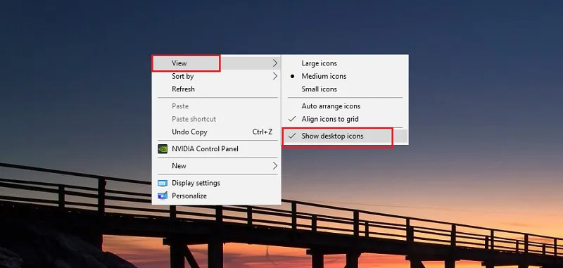 Sforum - Trang thông tin công nghệ mới nhất Untitled-213 Hướng dẫn cách ẩn và bỏ ẩn tất cả icon trên desktop Windows 10 