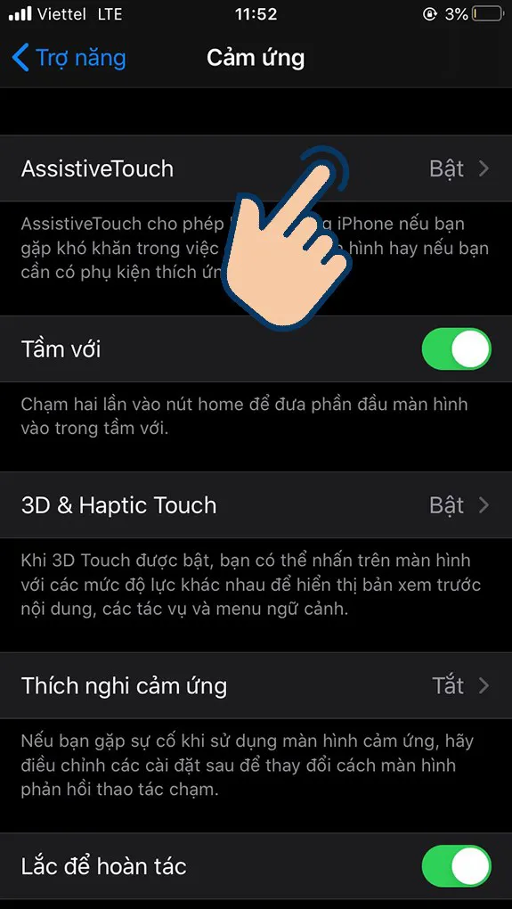 Cách bật nút Home ảo iOS 14