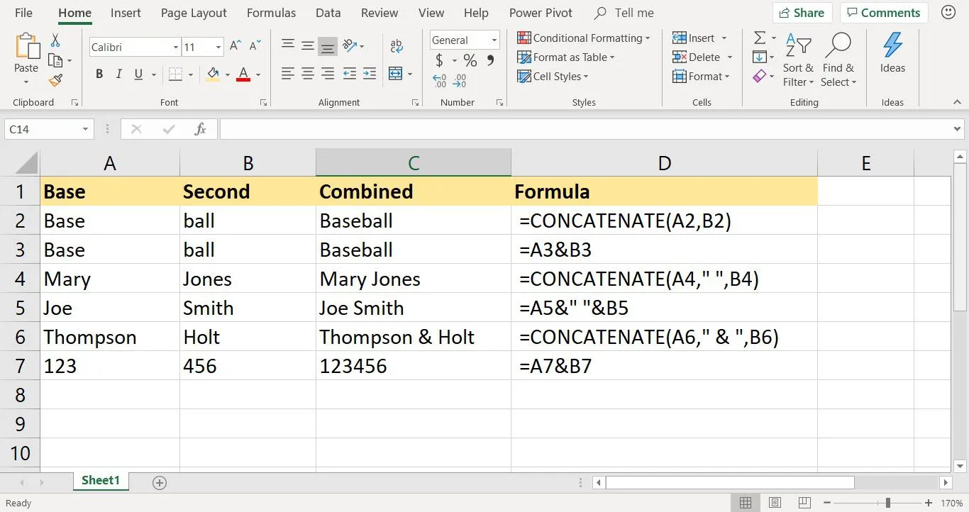 How to use the Excel CONCATENATE Function to Combine Cells