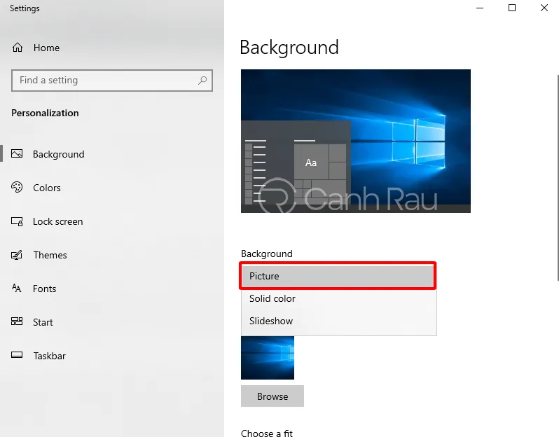 Cách thay đổi hình nền máy tính Windows 10 hình 4