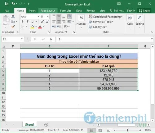 gian dong trong excel nhu the nao la chuan 5