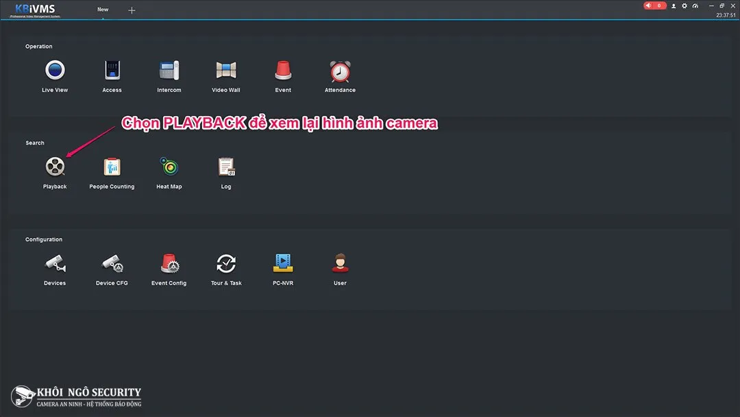 Cách xem lại camera KBVision trên máy tính PC laptop