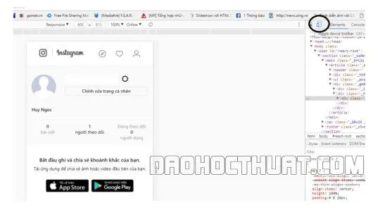 Cách đăng video lên Instagram bằng Chrome và Cốc Cốc