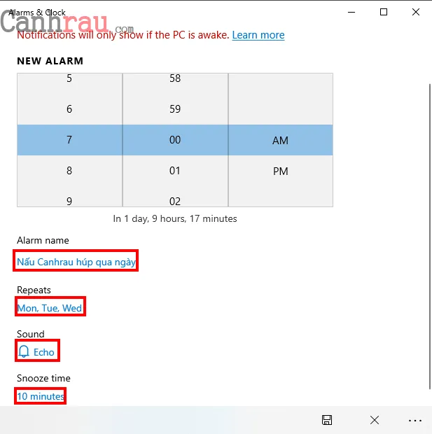 cách đặt báo thức trên máy tính hình 2
