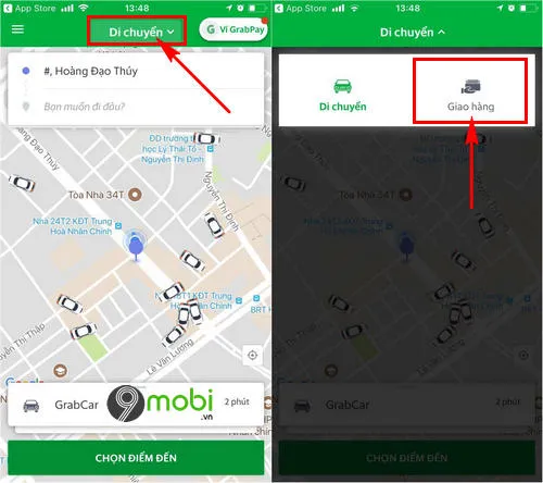 huong dan cach dat grab giao hang