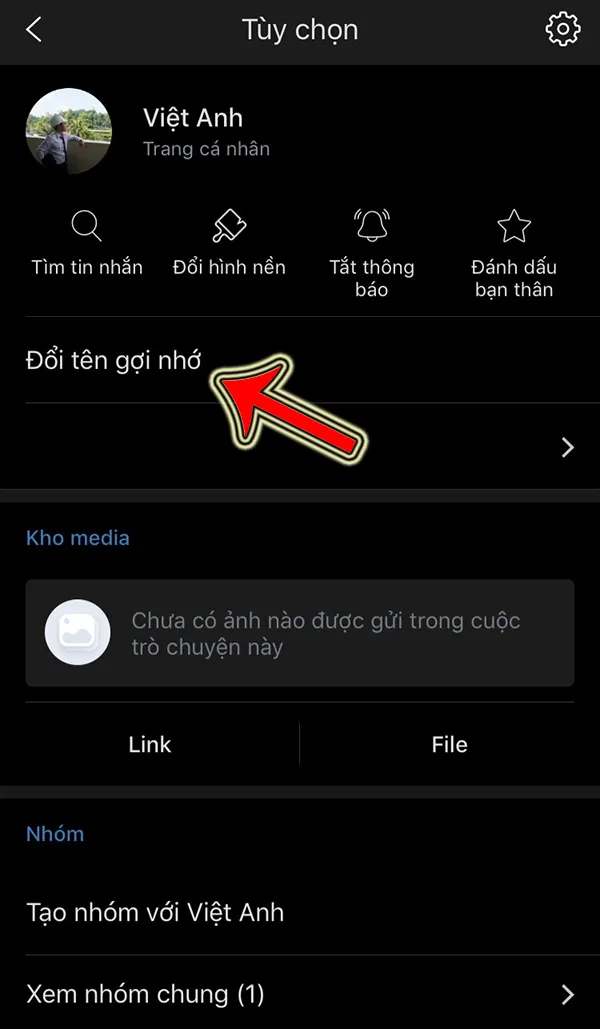 Đổi tên bạn chat Zalo