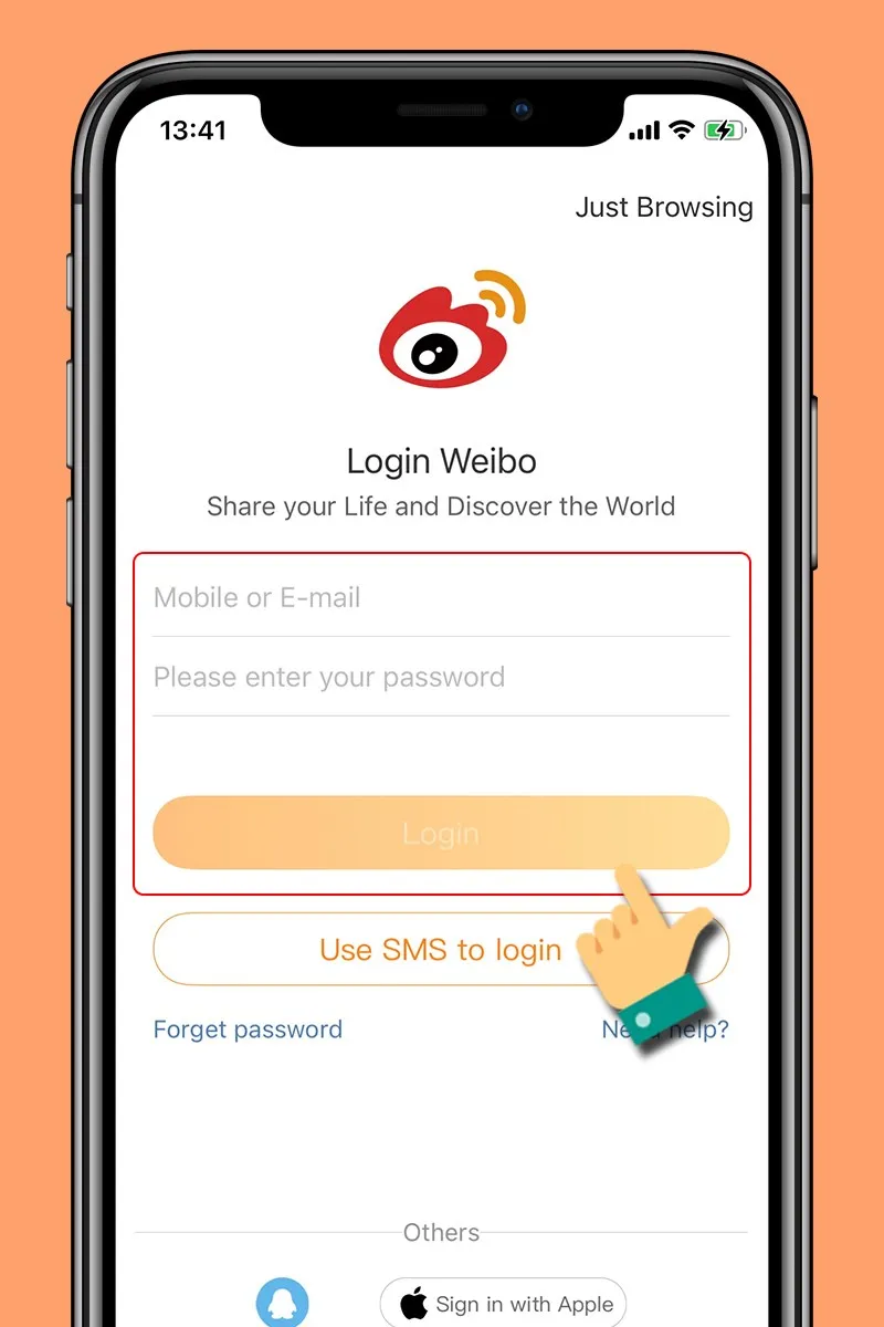 Đăng nhập tài khoản Weibo của bạn