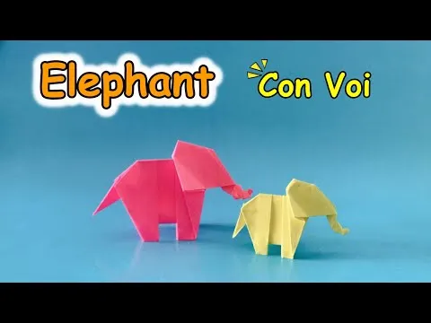 Cách gấp con voi bằng giấy đơn giản chú voi đáng yêu Cách làm con voi bằng giấy gấp giấy PLP