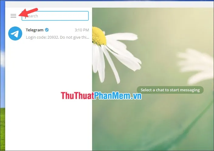 Chạm vào biểu tượng  trên Telegram