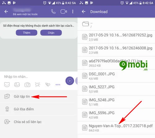 huong dan gui file qua viber tren dien thoai di dong gui va nhan file 5