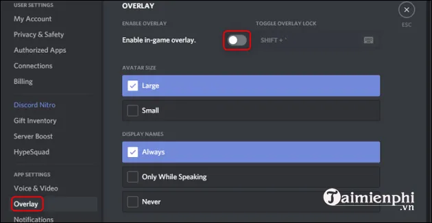 cach bat va tuy chinh discord overlay 2