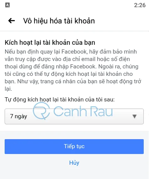 Cách khóa tài khoản Facebook tạm thời hình 11