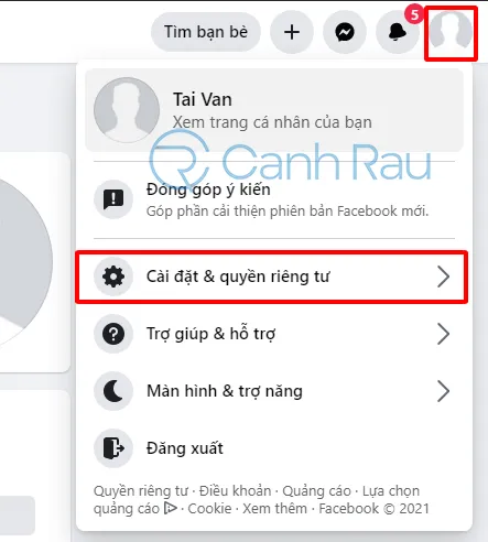 Cách khóa tài khoản Facebook tạm thời hình 1