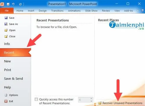 lay mo lai file word excel hay powerpoint khi dong chua kip luu 12