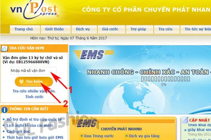 tra cứu vận đơn bưu điện