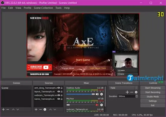 cach them overlay anh vao man hinh live stream tren obs 23