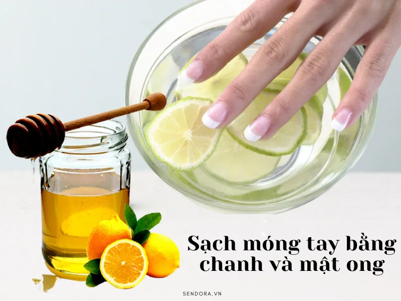 Sạch móng tay bằng chanh và mật ong