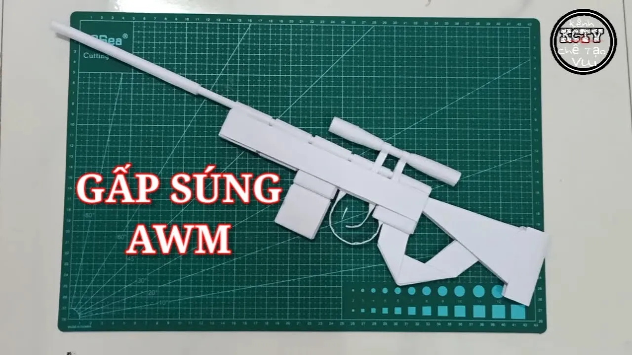 Gấp súng awm bằng giấy | kênh chế tạo vui | origami gun