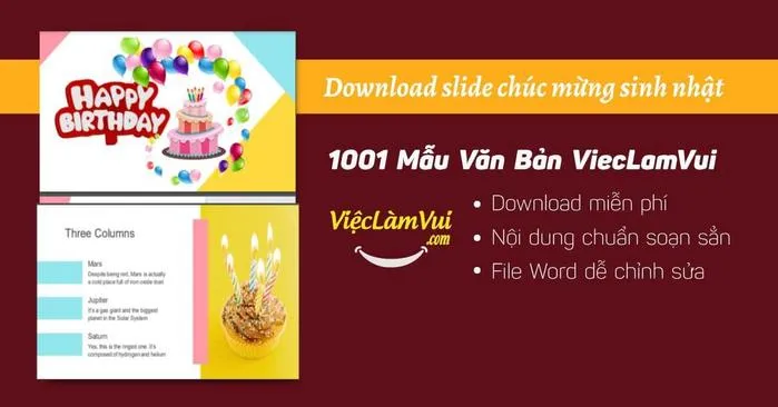 Download slide chúc mừng sinh nhật mẫu Powerpoint