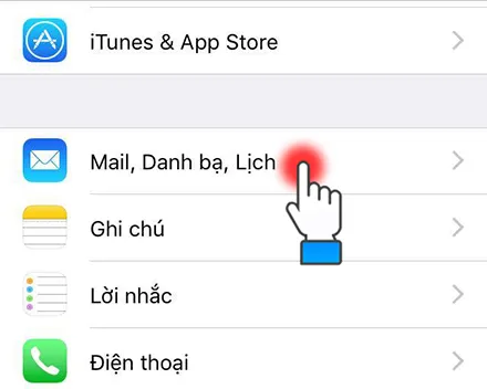 Chọn Mail, Danh bạ, Lịch