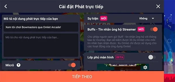 Huong dan livestream game tren facebook bang dien thoai