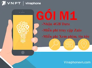 Nhận 4GB tốc độ cao, miễn phí Xem phim và sử dụng Zalo với gói M1 VinaPhone