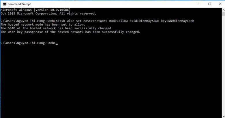Cách phát wifi từ laptop win 10 bắt đầu thêm câu lệnh