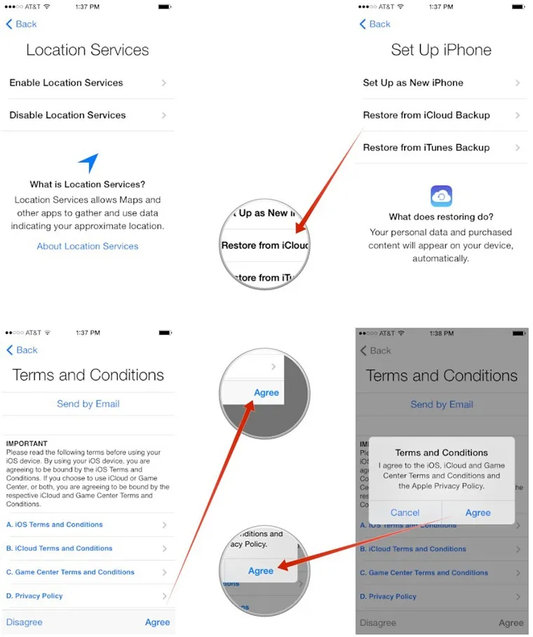 Trên màn hình Location Services