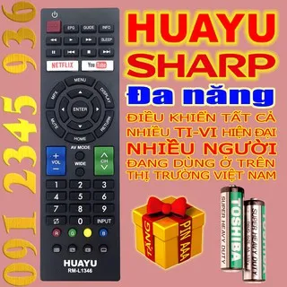 Điều khiển SHARP ''ĐA NĂNG'' HUAYU mã số RM-L1346 cho Tivi Smart. (Mẫu số 2)