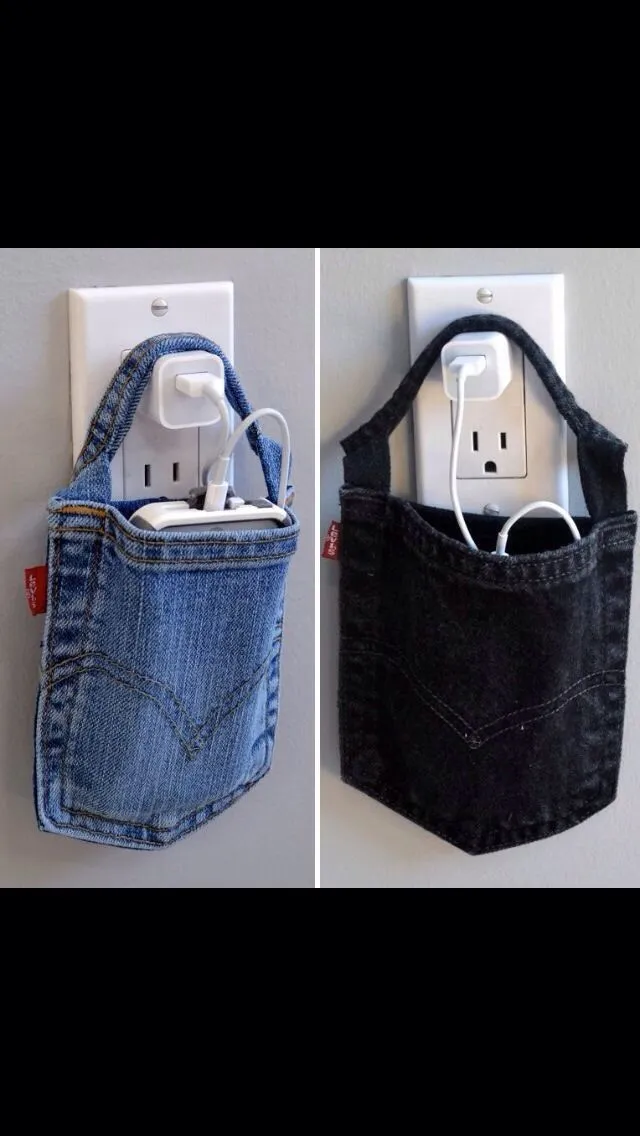 Làm túi đựng điện thoại với túi của quần jeans