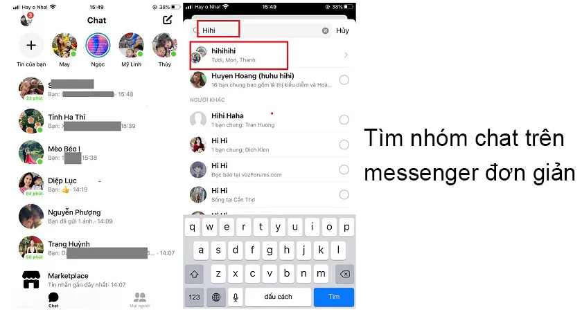 Cách tìm nhóm chat trên messenger Facebook một cách nhanh chóng