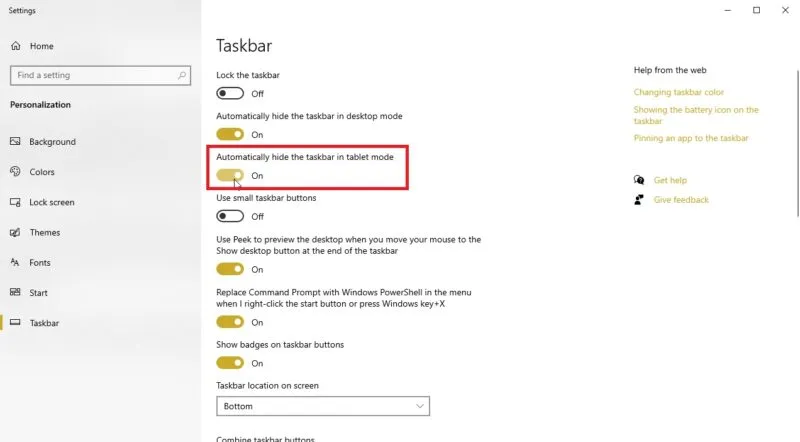 cách chỉnh thanh Taskbar trong Win 10