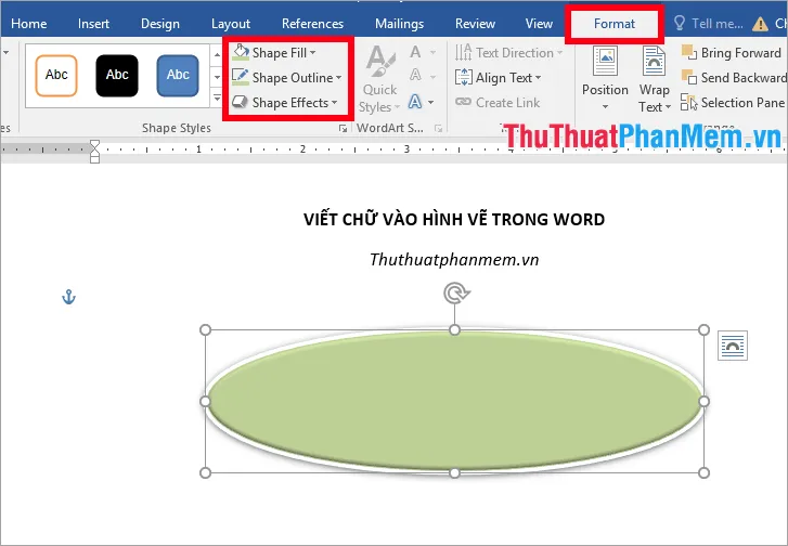 cach viet chu vao hinh ve trong word