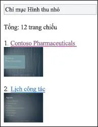 Chỉ mục hình thu nhỏ trong Trình xem Di động cho PowerPoint