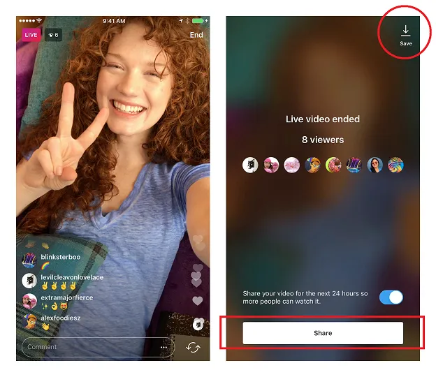 xem lại video Live Streams trên Instagram