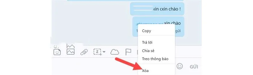 cách xóa tin nhắn zalo