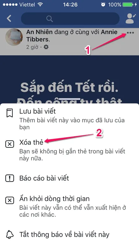 Cách hạn chế và gỡ gắn thẻ trên Facebook điện thoại