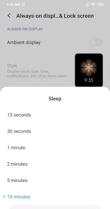 sleep time XIAOMI Redmi Note 7