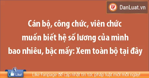 Cán bộ, công chức, viên chức muốn biết hệ số lương của mình bao nhiêu, bậc mấy: Xem toàn bộ tại đây