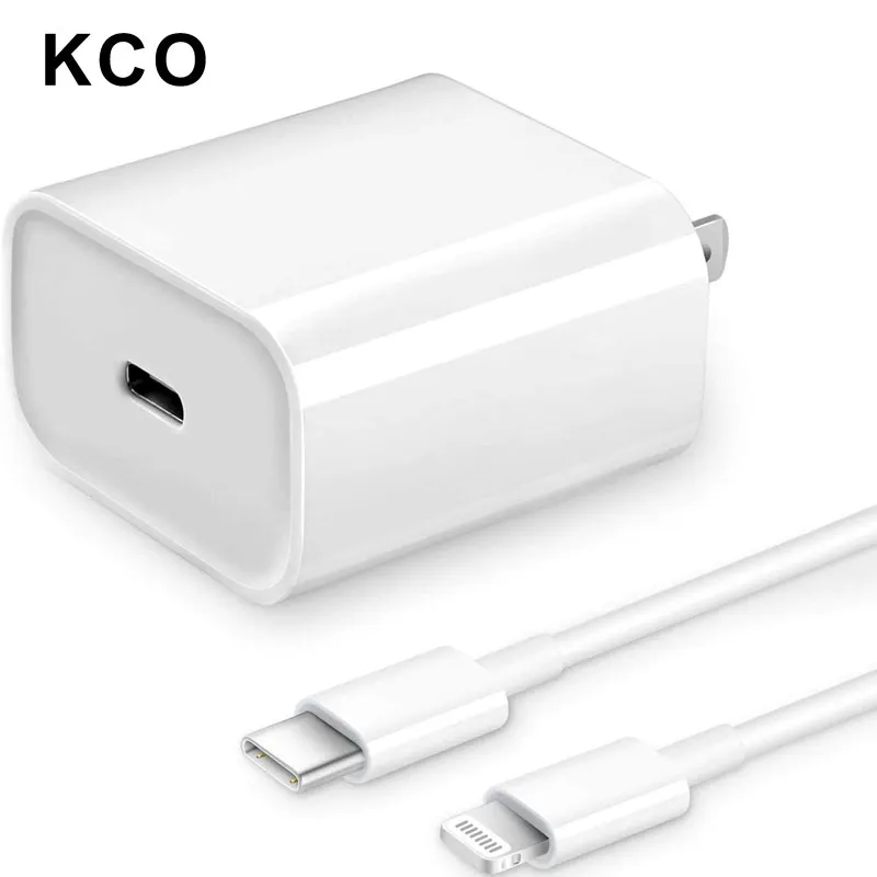 Củ Sạc Nhanh/ Dây Cáp Sạc KCO PD13 20W PD Type C USB C Sang Lightning 6ft Cho Iphone 12/ 11/ XS/ XR/ X 8/ SE2020 Ipad