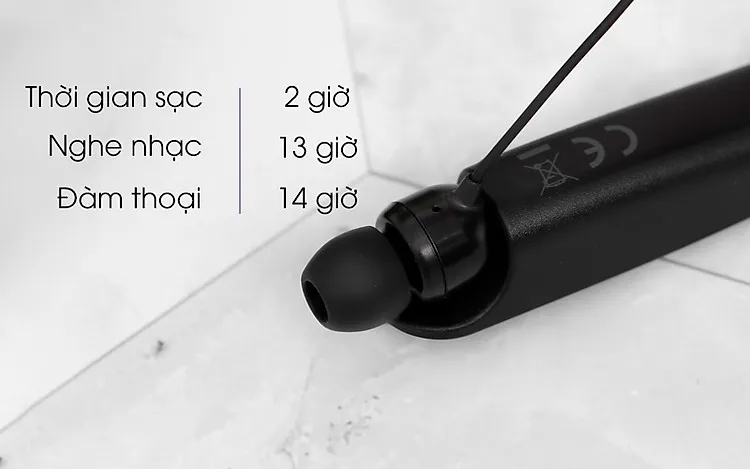 Nghe nhạc đến 13 giờ - Tai nghe Bluetooth LG HBS-510 Đen