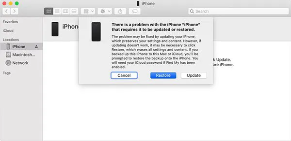 Hạ cấp iOS 14 bằng iTunes