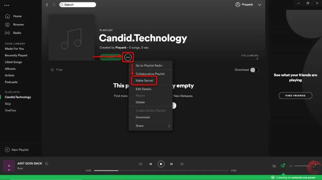 How to make your Spotify playlist public or private?
