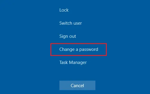 change a password