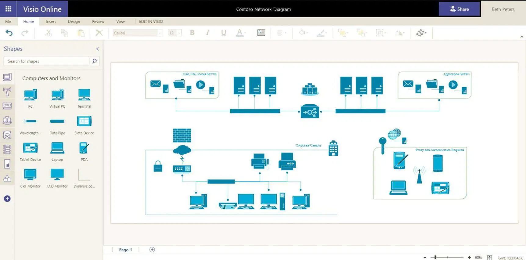 Microsoft Visio Network Diagram Software