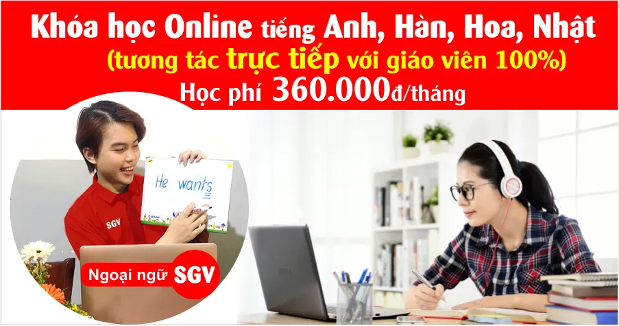 Khoá học trực tuyến tại ngoại ngữ SGV